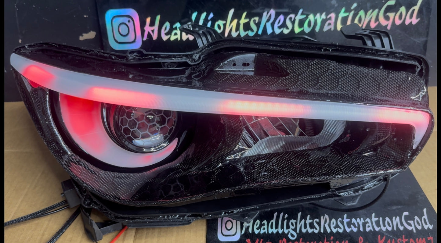 Infiniti Q50 Carbon F Headlights w/o AFS - Honey Comb -Flow series