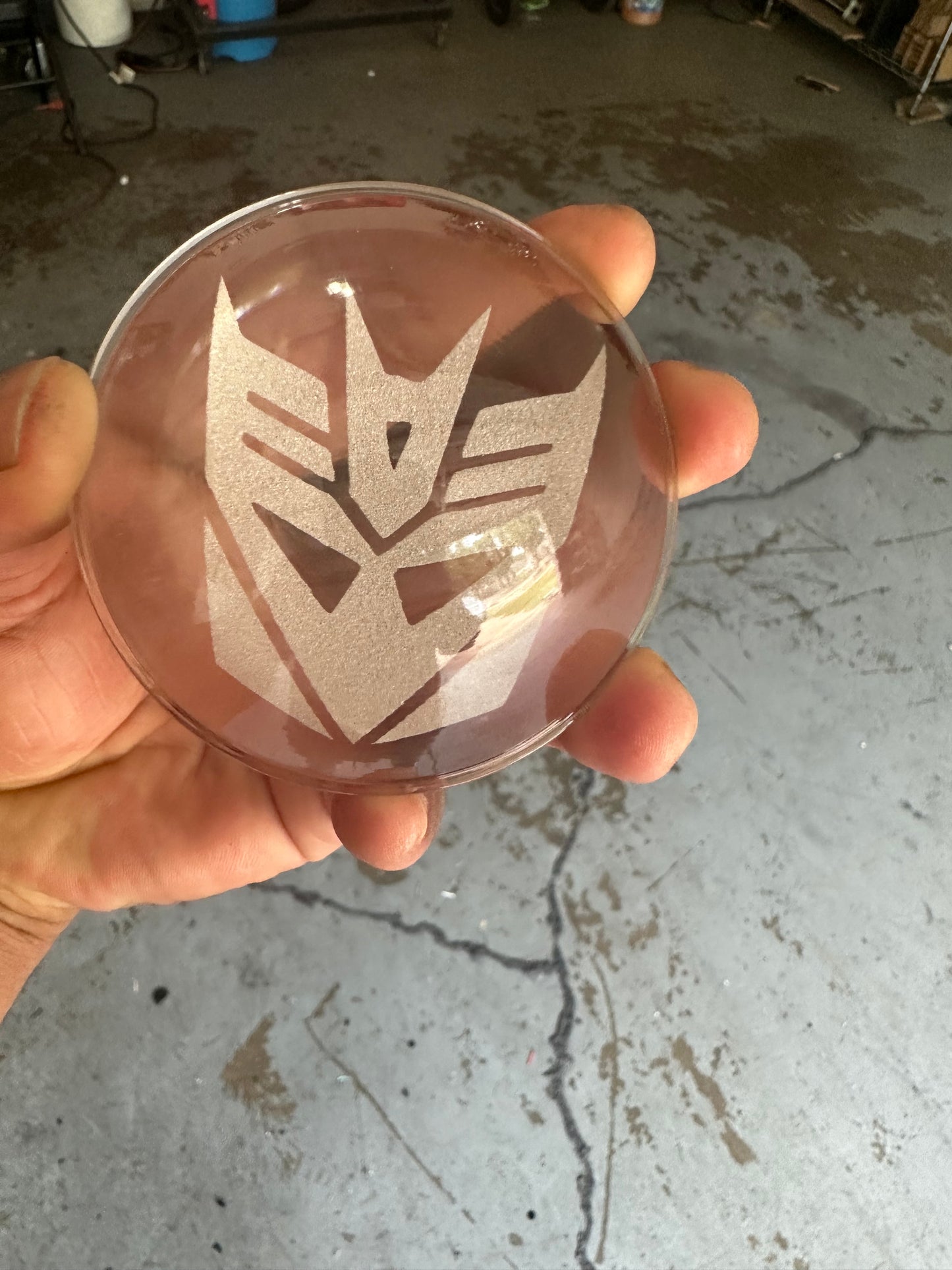 Custom etching clear projector lense