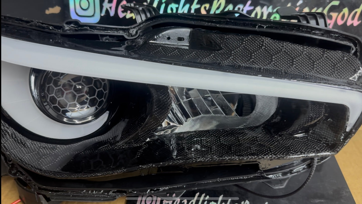 Infiniti Q50 Carbon F Headlights w/o AFS - Honey Comb -Flow series