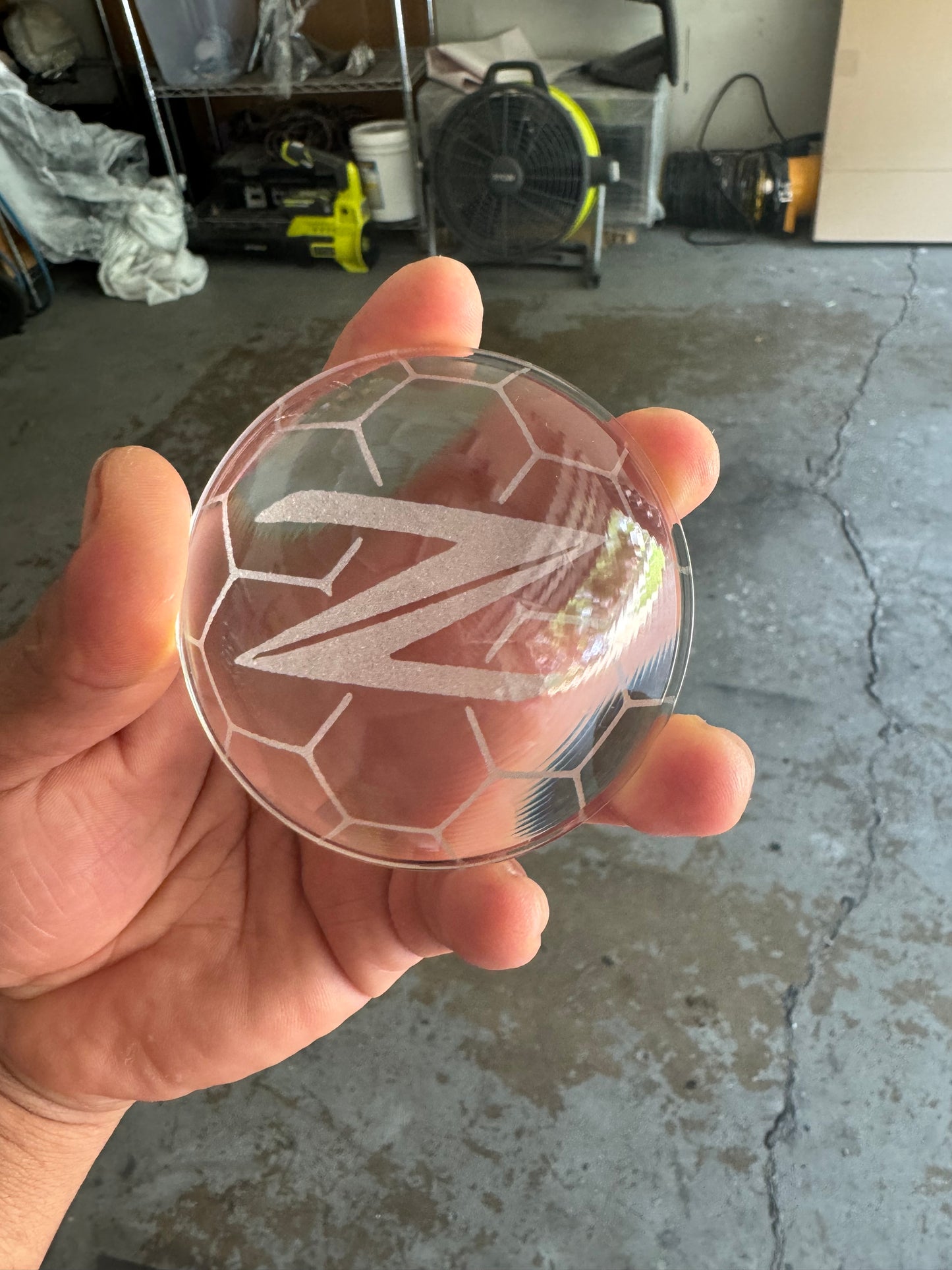 Custom etching clear projector lense